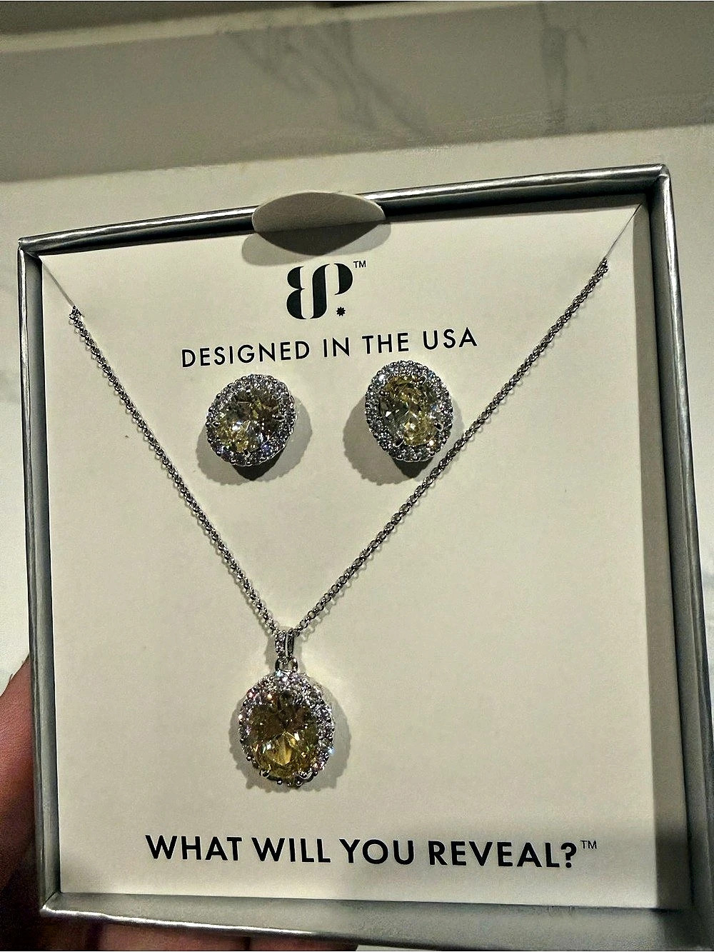 Bomb Party gem society 2424 set lemon & rhodium